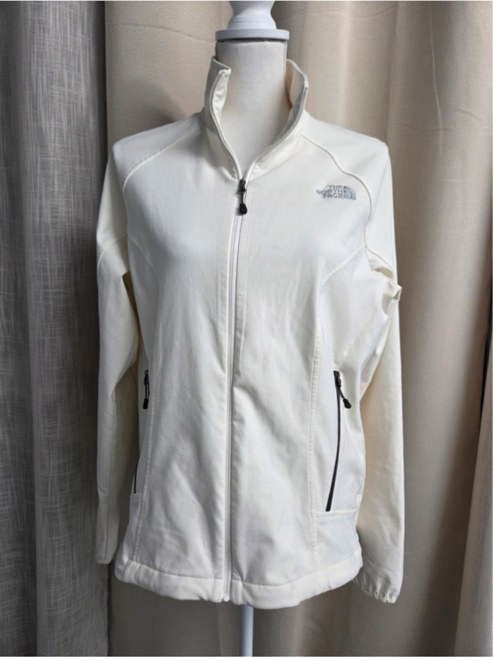 The North Face Women's Off-White Full-Zip Jacket Adventurous Gorpcore Size L
